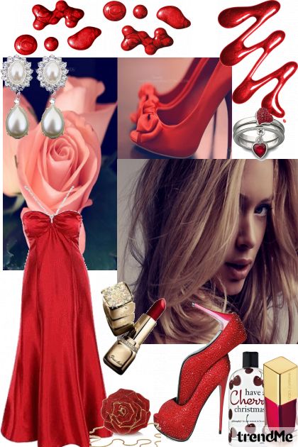 In red with Doutzen- combinação de moda