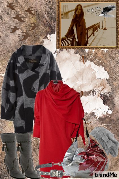Sivo-crvena kombinacija- Модное сочетание