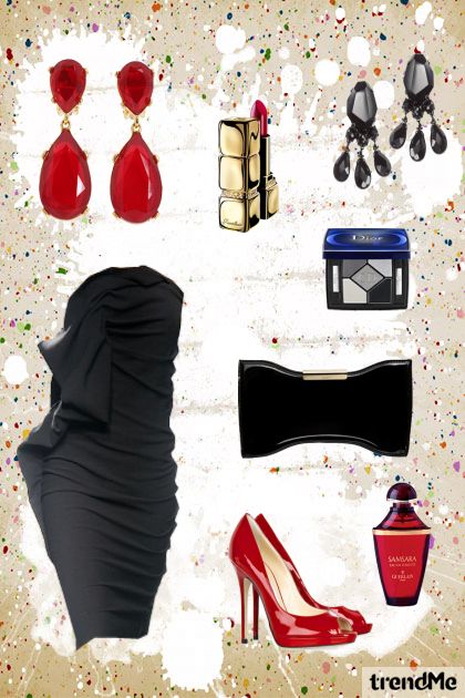 black-red chick- combinação de moda