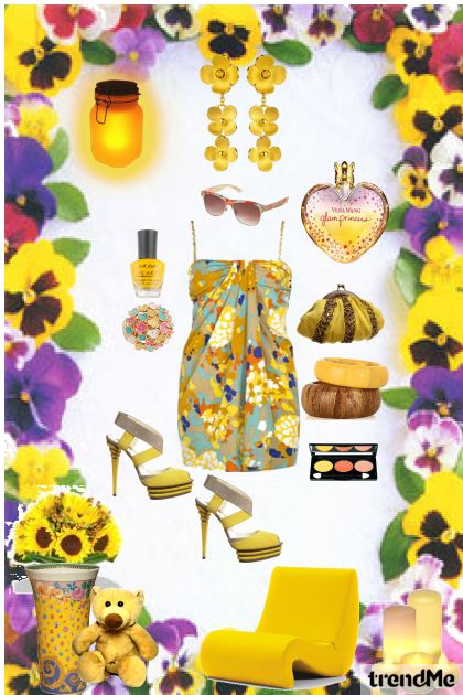 žuto šarena- Modna kombinacija