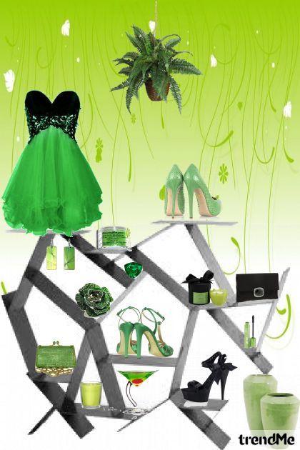 zeleno crno- Modekombination