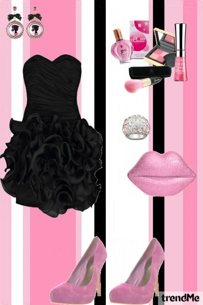 pink vs. black- combinação de moda
