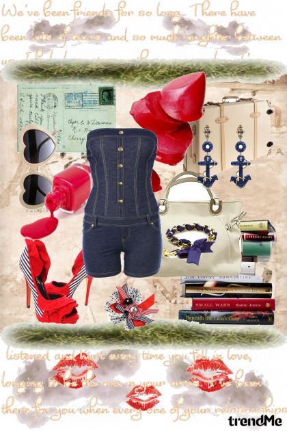 Navy,travel girl- Combinazione di moda