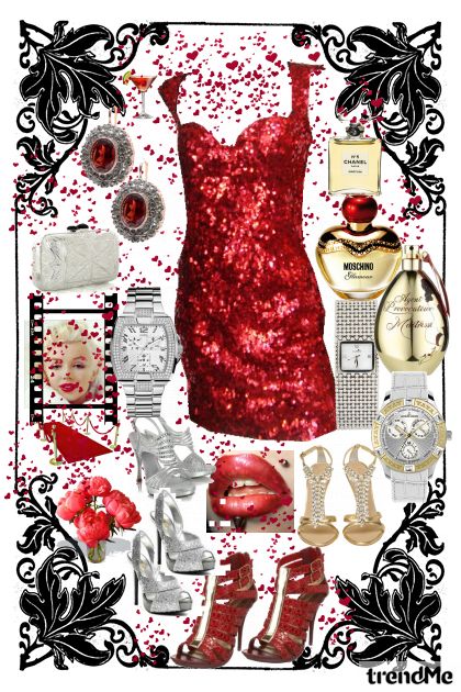 red glam- combinação de moda