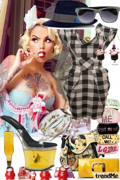 hipster vs./ newage pin-up- Combinazione di moda