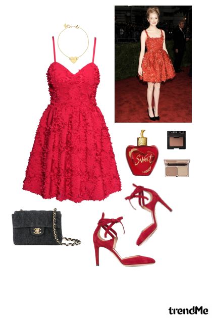 Red Dress- combinação de moda