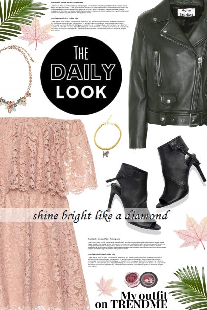 The Daily Look: Lace Dress & Leather Jacket- Kreacja