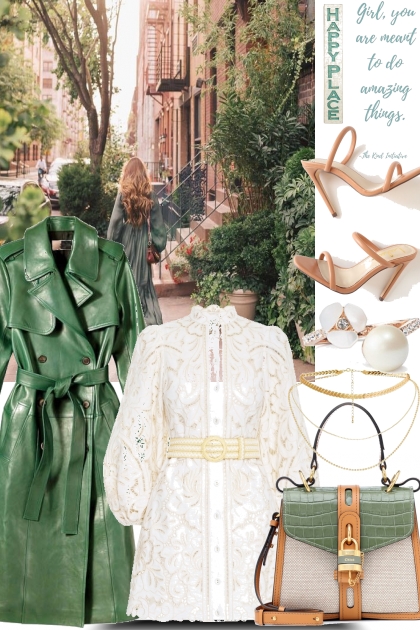 Green & White look- Fashion set