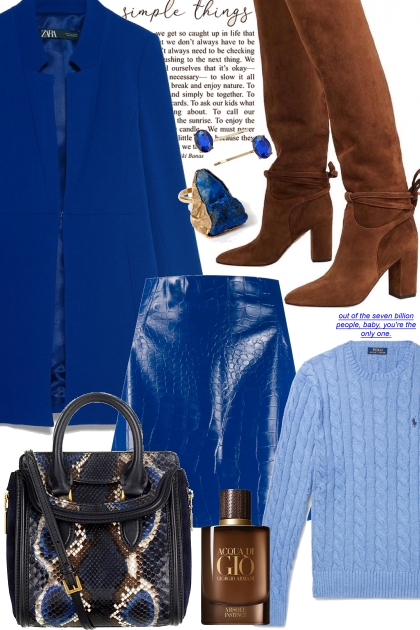 Blue/Brown- Fashion set