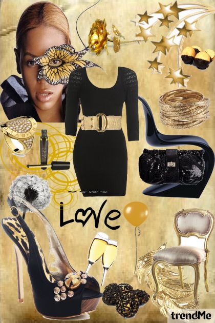 zlatno-crno- Fashion set