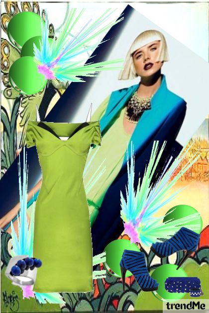 Plavo-zelena- combinação de moda