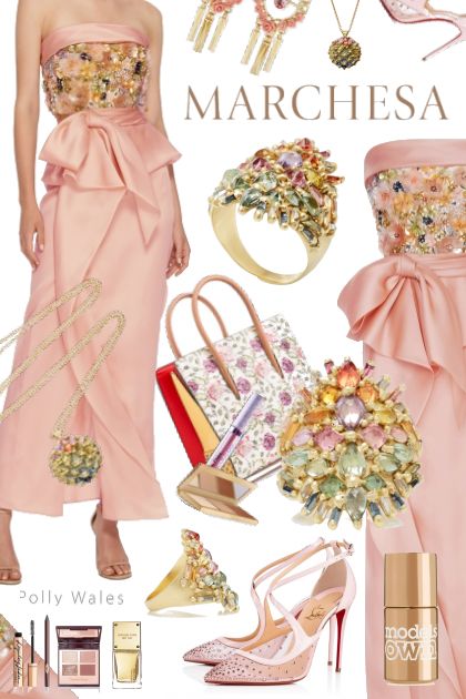 Marchesa Sequin Embroidered Dress- Fashion set