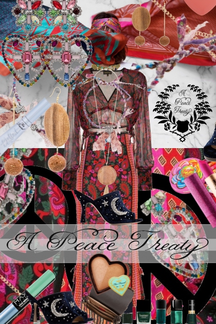 A Peace Treaty Floral Print Silk Pants- Modekombination