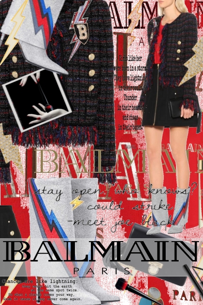 Balmain's Lightning Bolt Ankle Boots- コーディネート