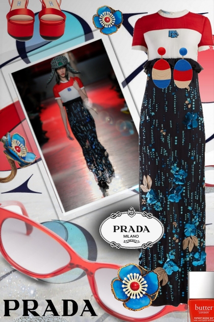 Sequinned Silk-Chiffon Prada Gown- combinação de moda
