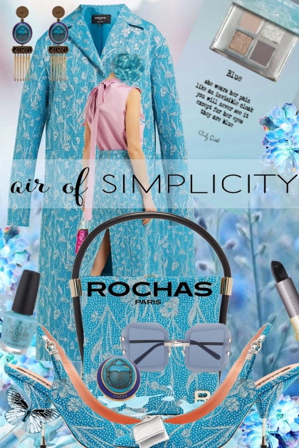Rochas True Blue Elegant Metallic Floral- Modna kombinacija