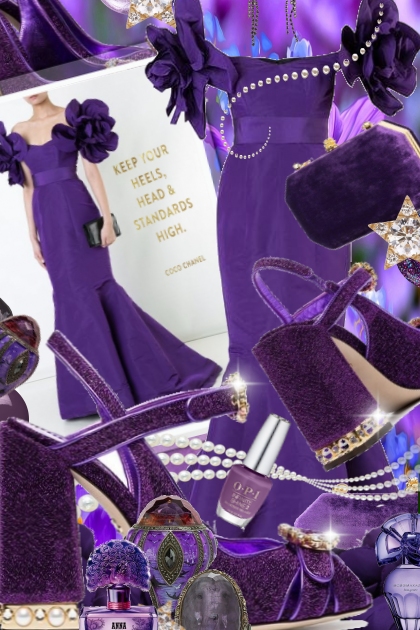 Purple La Bambah Mermaid Gown- Модное сочетание