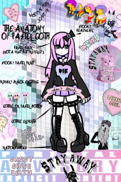 The Anatomy of a Pastel Goth- combinação de moda