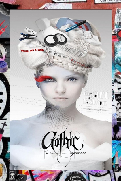 Gothic Darkness and White- Fashion set
