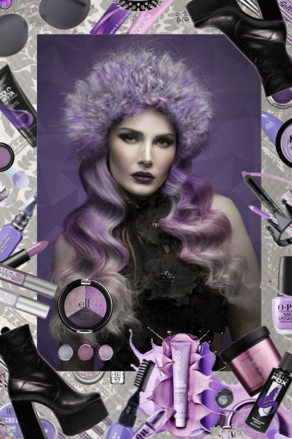 Leather and Lavender Ombre Hair- combinação de moda