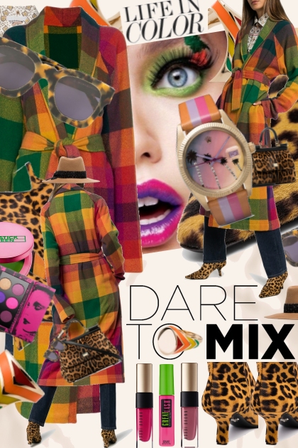 Plaid, Paisley and Leopard Autumn Mix- combinação de moda