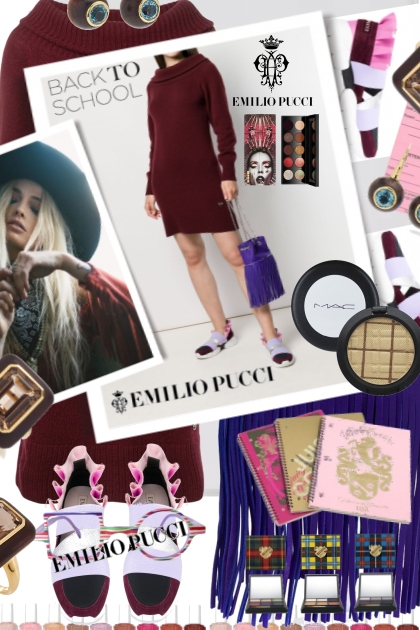 Emilio Pucci Bordeaux and Blue- コーディネート