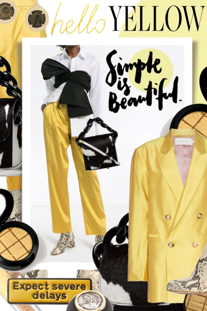 Marques Almeida Simplicity in Yellow and Black - Modna kombinacija