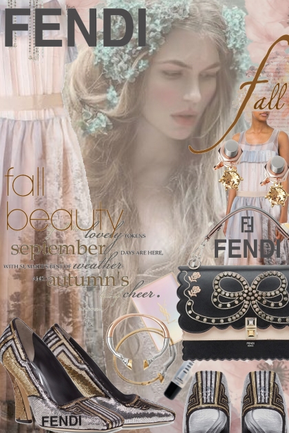 Fendi Fall Fashion Silk Trompe l'oeil  Voile Dress