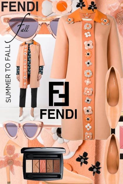 Fendi Peach Flowerland Embellished Blazer- Modna kombinacija