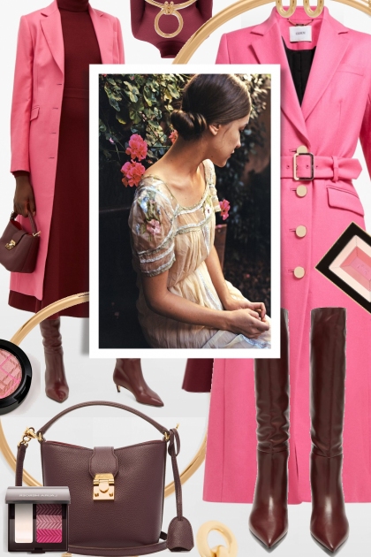 Burgundy and Pink Top Fall Trends- combinação de moda