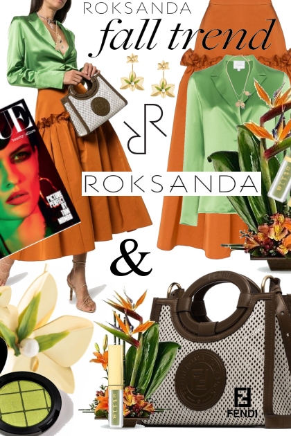 Roksanda Orange and Green Silk Fall Color Trends- Fashion set