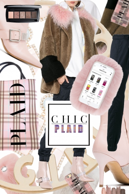 Pink and Khaki Plaid Unexpected Fall Color Trends- コーディネート