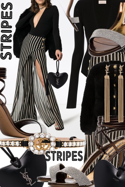 How to Wear Balmain Striped Wrap Trousers- Fashion set