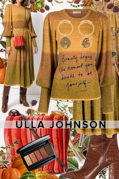 Ulla Johnson Shimmery Knit Sweater and Skirt- combinação de moda