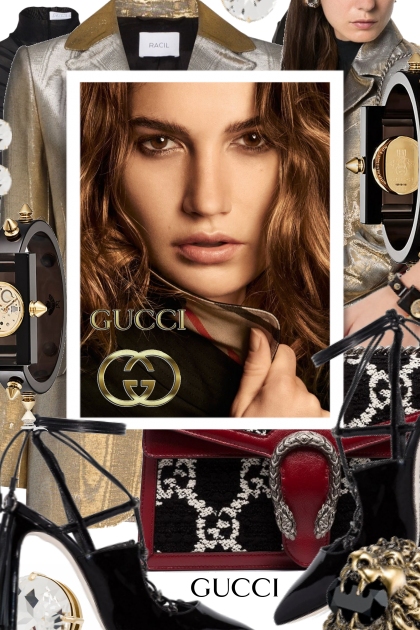 Racil Chalhoub Metallic Blazer and Gucci Tweed Bag- Fashion set