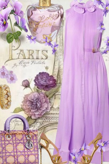 Pastel Purple Paris Postcard- Модное сочетание