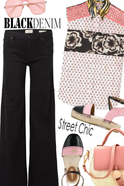 Street Chic*Black Denim- Fashion set