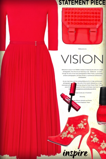 ❤️Lady in red//MONOCHROME- combinação de moda