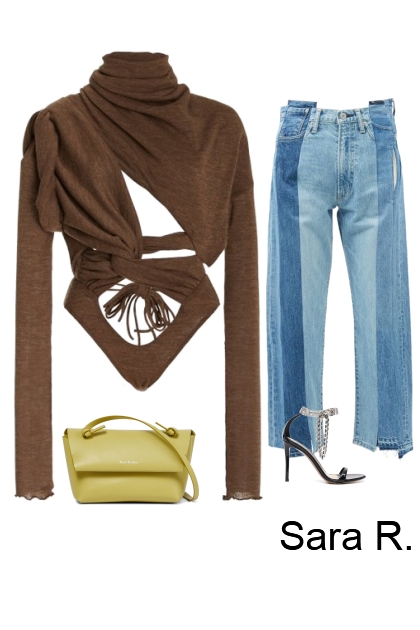 brown and jeans- combinação de moda