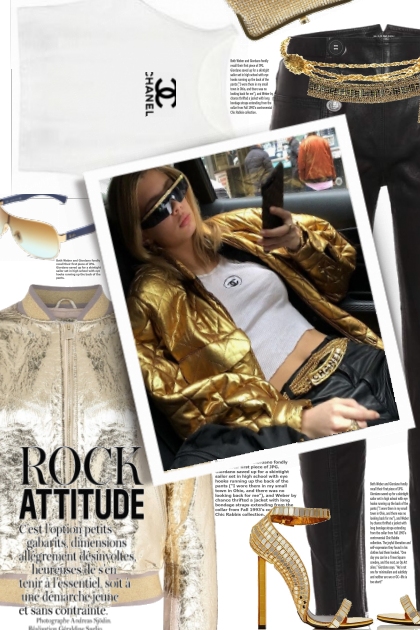 Rock your world in gold- Combinazione di moda