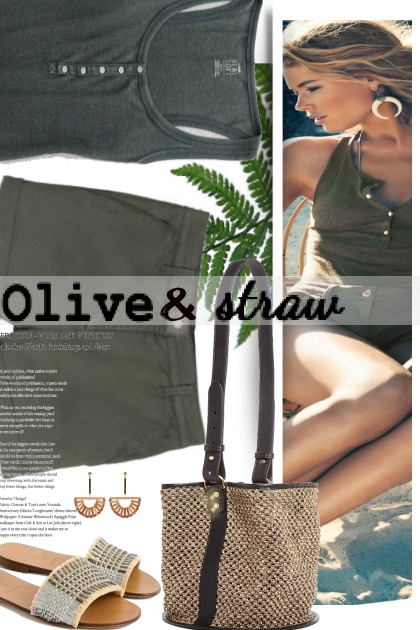 olive and straw- Combinazione di moda