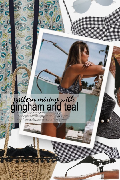 gingham and teal - Модное сочетание