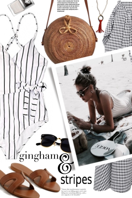 Gingham and Stripes- Modna kombinacija