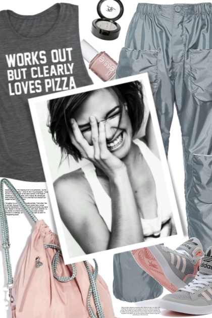 Works out, but clearly loves pizza!!- Fashion set