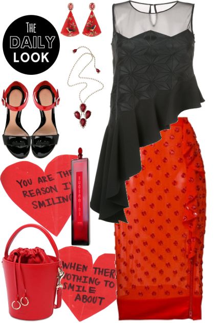 BLACK AND RED- combinação de moda