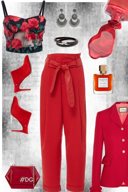Strong red- combinação de moda