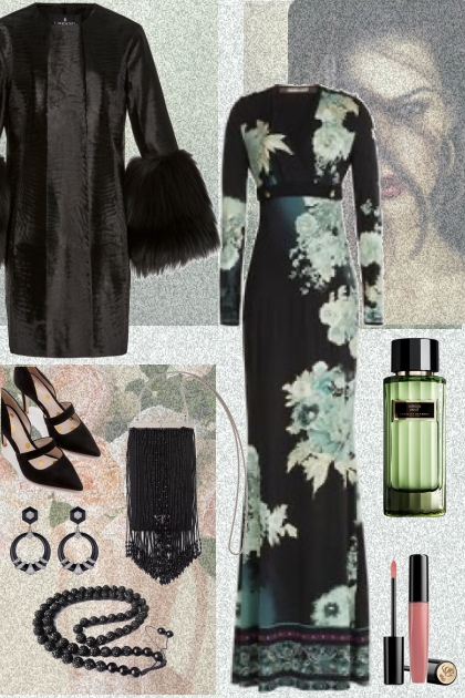 BLACK AND GREEN TOUCH FLOWERS- combinação de moda