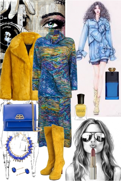 HOW TO WEAR A YELLOW SYNTHETIC FUR- Fashion set