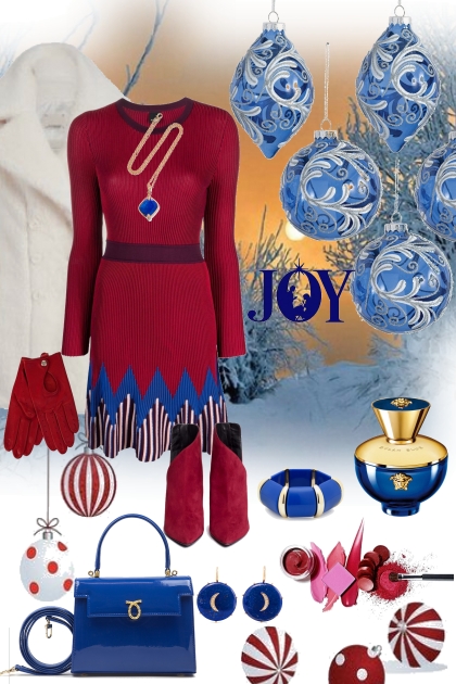 CHRISTMAS RED, BLU, WHITE- Fashion set