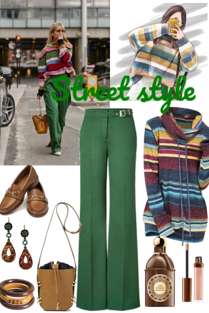 Street style green pants